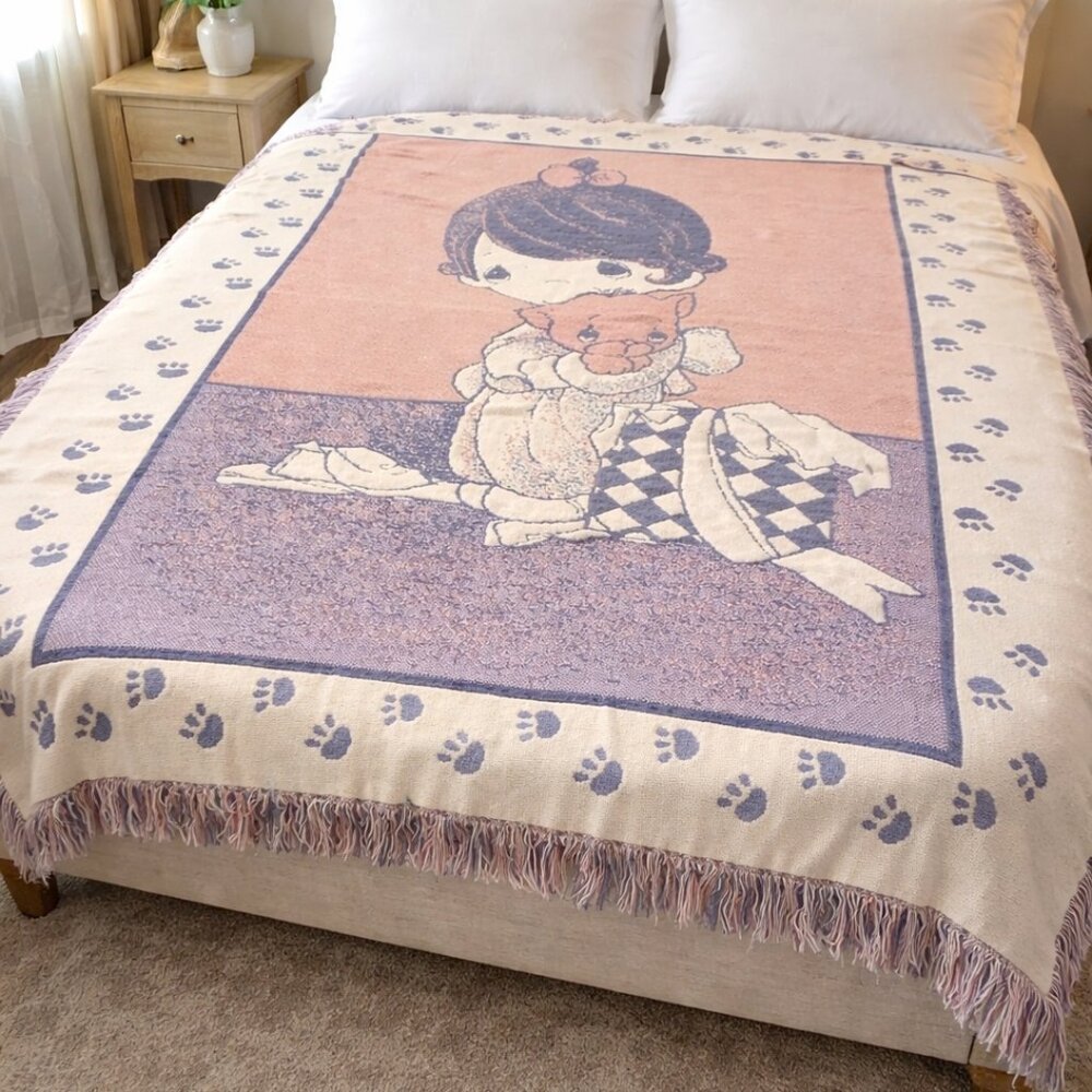 Precious Moments Throw Made Exclusively for Red Barn 1993  Rare Vintage